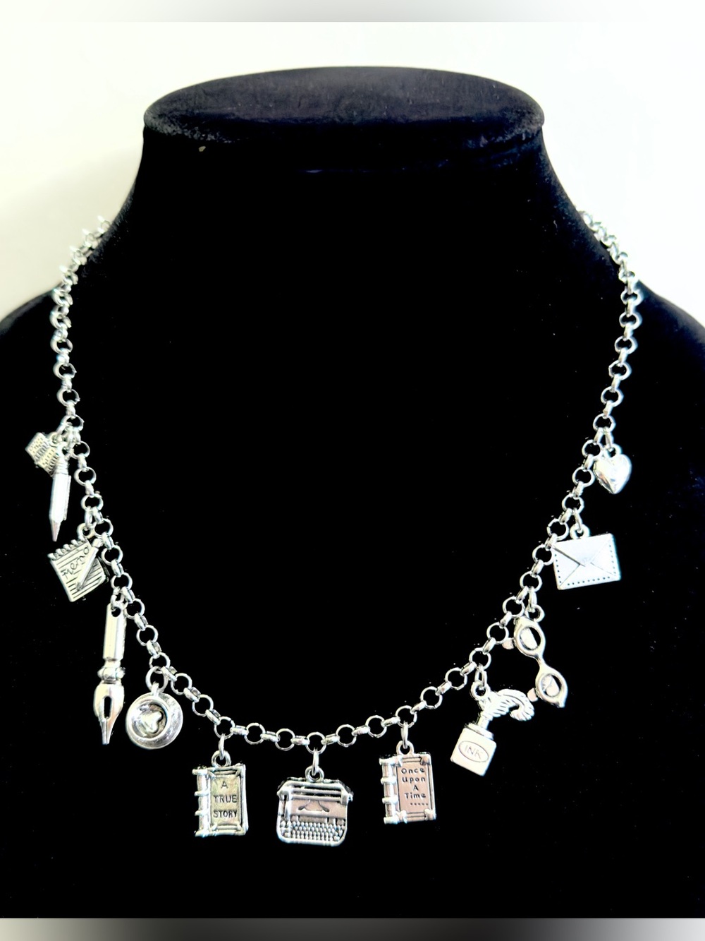 Writer Charm Necklace Author